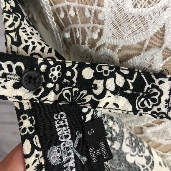 Royal bones sleeveless dress skulls & corset front, black and white size small - Picture 8 of 12